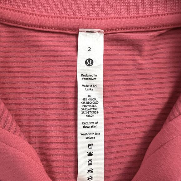 NWT Lululemon Women Lip Gloss Pink Swiftly Tech Relaxed Fit Polo Shirt W3GMJS 2 - Picture 3 of 10